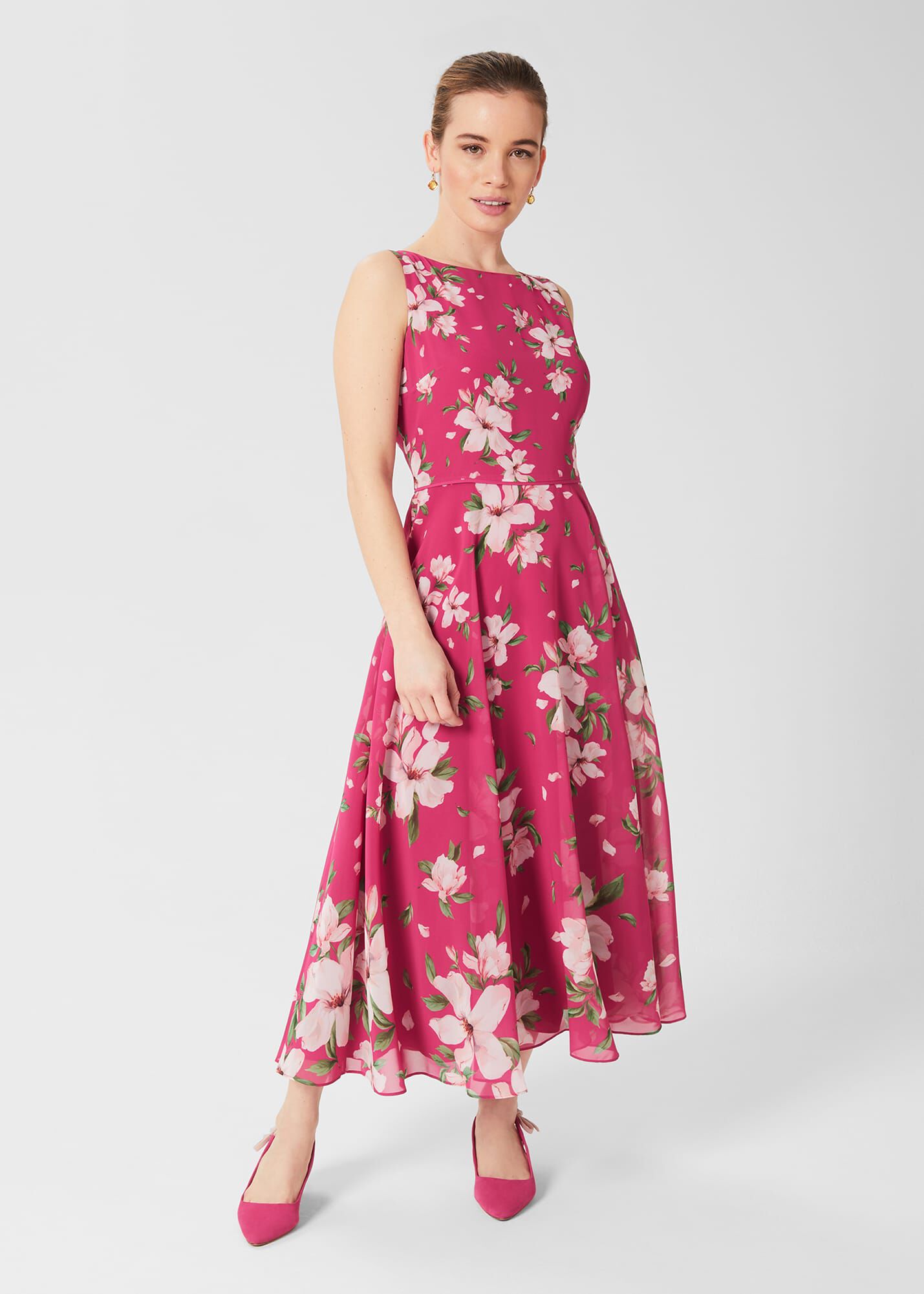 Petite Carly Floral Midi Dress | Hobbs